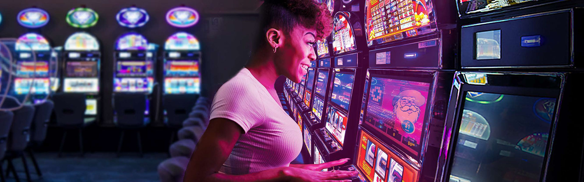 Woman at slot machine